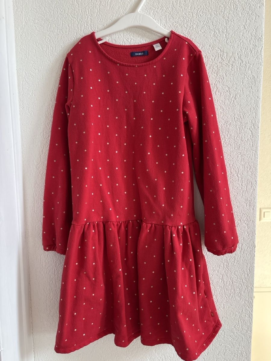 Okaidi Kleider & Röcke: Robe Okaïdi rouge étoiles dorées 10 ans – Neu (gemäss Beschreibung) aus Lonay von hau_2pyt