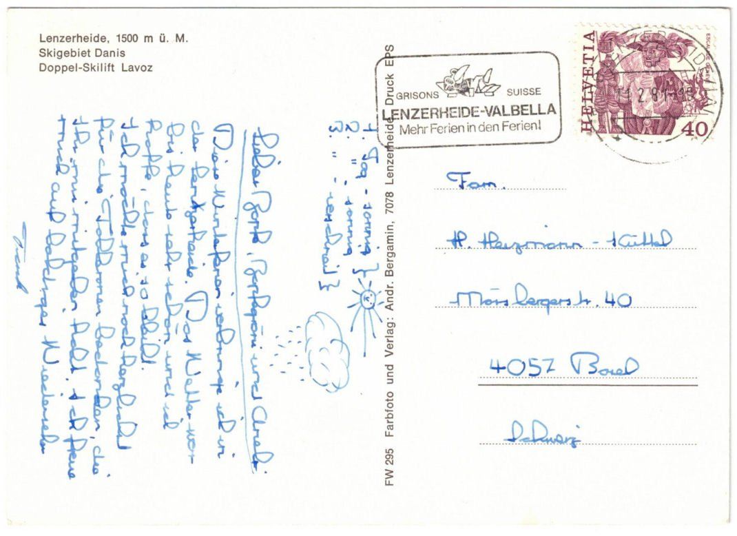 Cartoline postali: Lenzerheide - Skilift Lavoz – Usato da Binningen venduto da Mountainrider 1