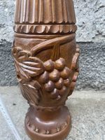 Grosse Vase aus Holz H 40cm - Trauben