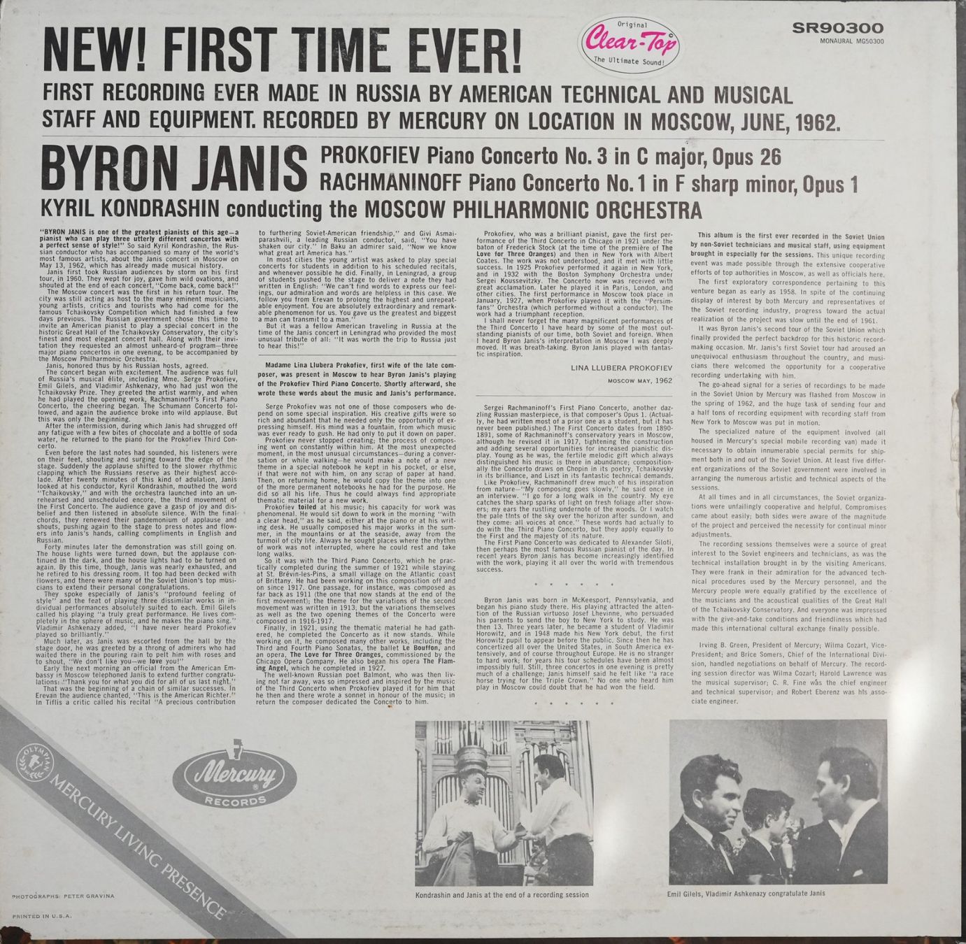 Dischi in vinile: Mercury SR 90300 / Byron Janis / First Russian Recording – Usato da Brunnen venduto da Techfreak1 1