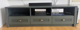 TV Möbel, Sideboard dunkelgrün mit Schubladen