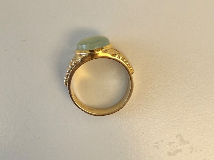 Anelli: Ring Silber 925 vergoldet mit einem Prehnit Stein 58 – Nuovo e nell'imballaggio originale da Zug venduto da gold.schmuck 4