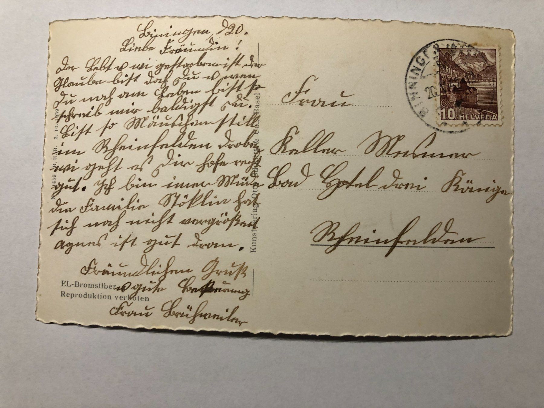 Ansichtskarten: Ansichtskarte Binningen 1942 – Gebraucht aus Pfäffikon ZH von Waltoversand 1