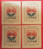 3036) 4x Aurauer Block ET 17.9.38, Sonderstempel 18, 20,21