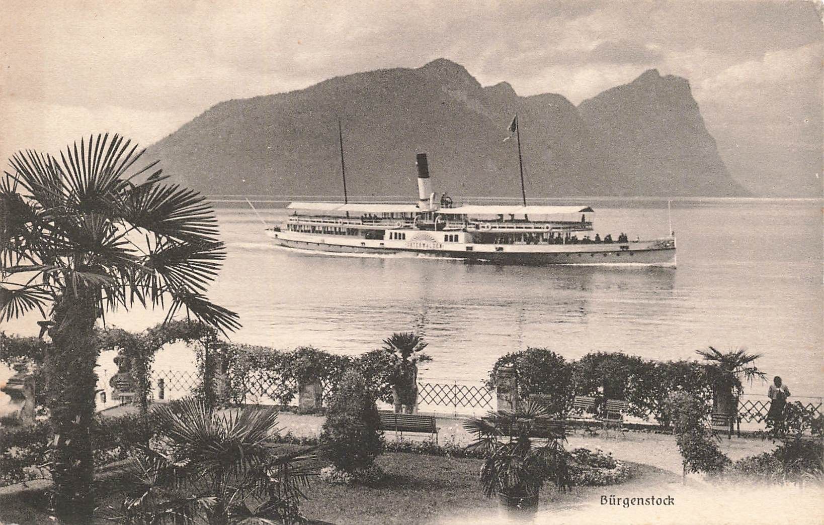 Cartoline postali: Bürgenstock  battello schiff boot – Usato da Biasca venduto da Blenio71
