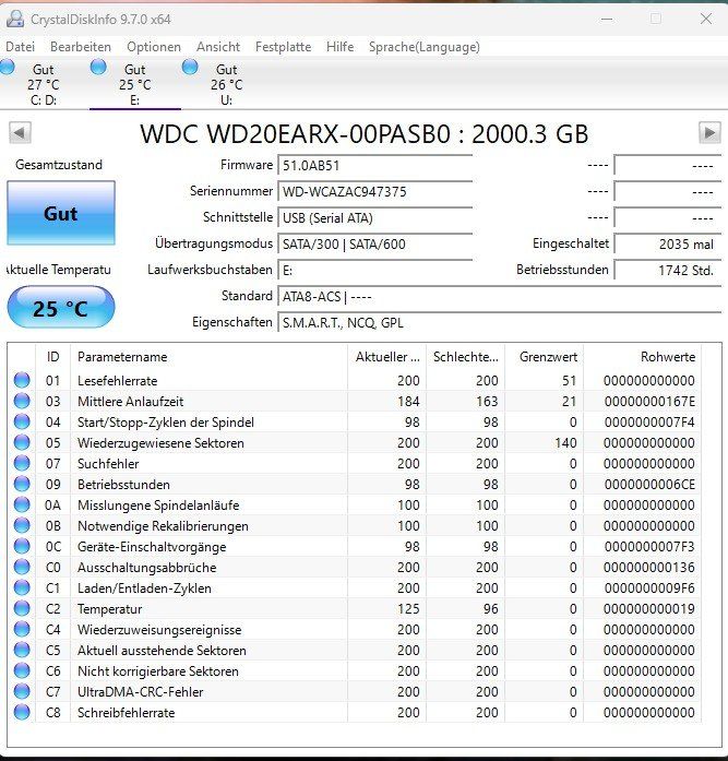 Western Digital Dischi rigidi: Externe Festplatte WD 2TB 2000GB No3 – Usato da Brunnen venduto da 23068 1