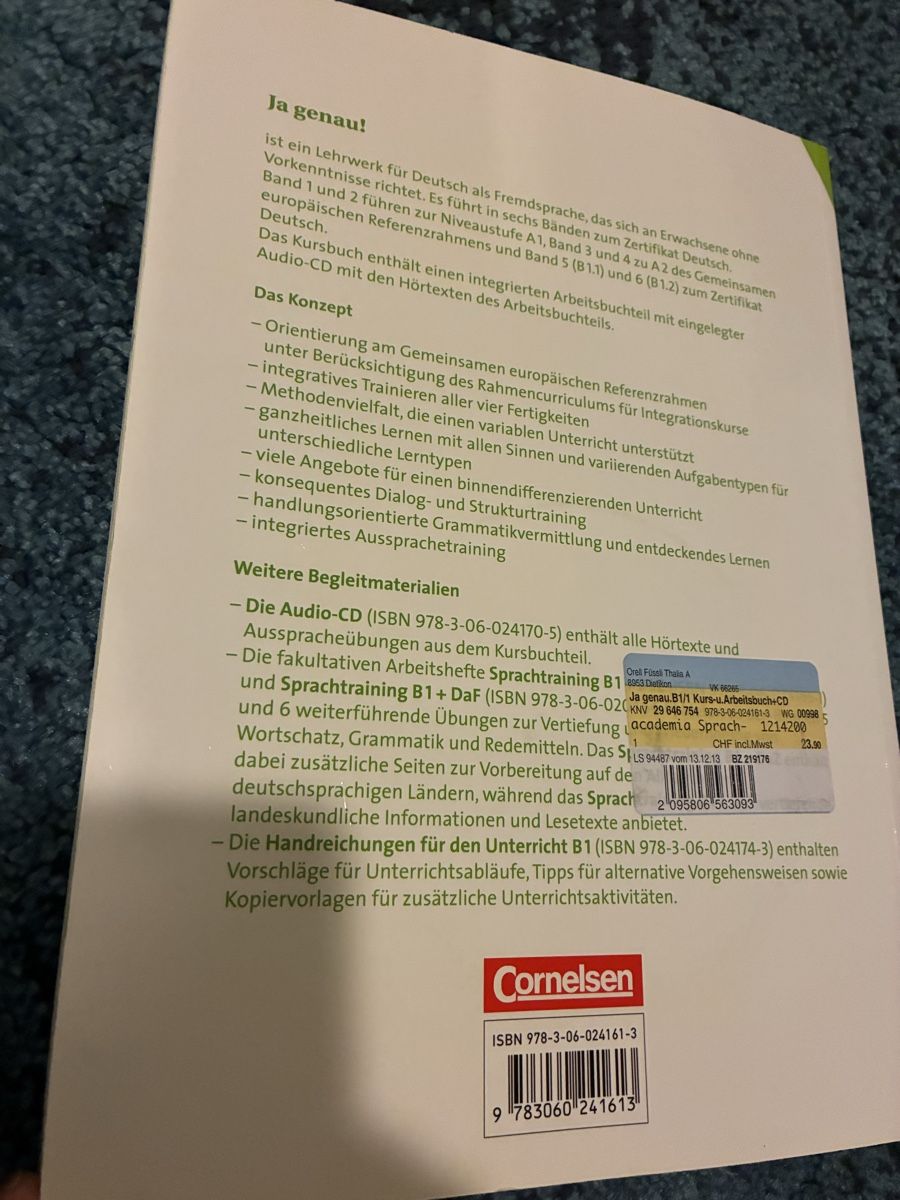 Libri: B1 band 1, deutsch cornelson – Usato da Basel venduto da Pardesi84 1