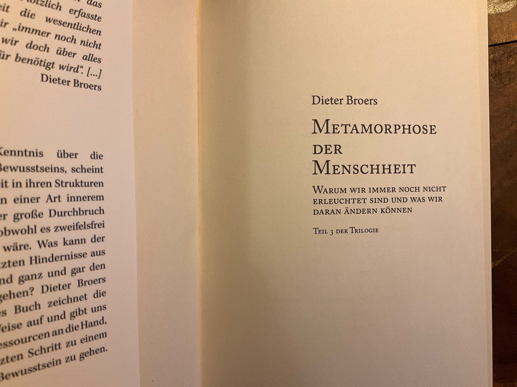Libri: METAMORPHOSE DER MENSCHHEIT – Usato da Avenches venduto da Lactobacille 2
