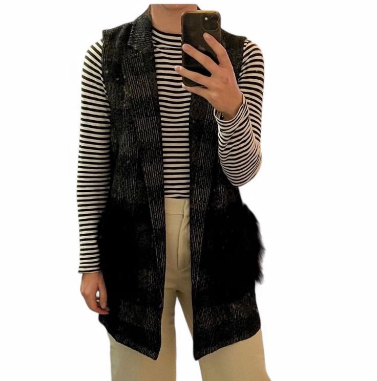Zara Gilets: Damen Weste Zara Basic Karomuster schwarz/braun Grösse M  – Neuf (Voir description) à Zürich par cel_cw9k 3