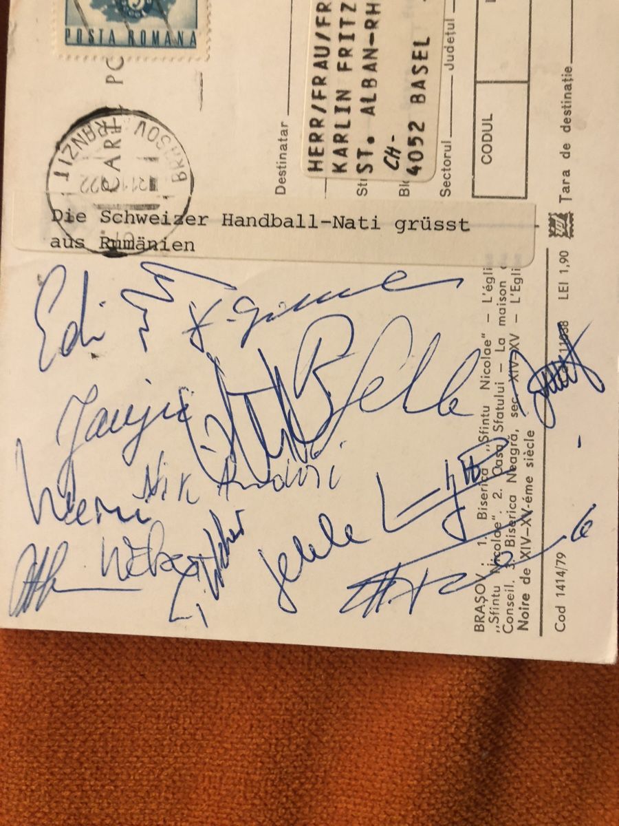 Tous les timbres: 4 TURNIER-Grusskarten der HANDBALL -NATI  – D'occasion à Lufingen par Rac0 3