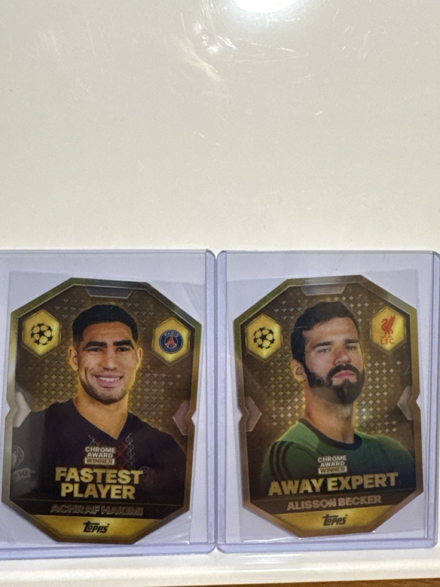 Topps Cartes à collectionner: Carte Topps Achraf Hakimi et Alisson Becker  – Neuf avec emballage d'origine à Vallamand par Cardscollector