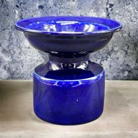 Superbe vase Sonia FAYOD Lausanne céramique émaillée bleu