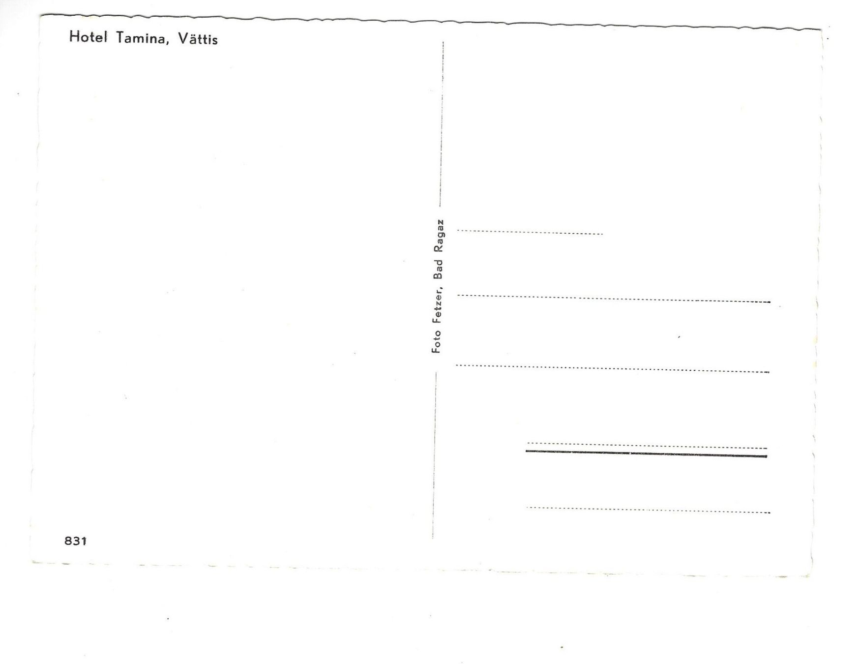Cartoline postali: Postkarte Hotel Tamina, Vättis – Usato da Frauenfeld venduto da Astra13 1