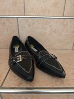 Schuhe Damen schwarz Leder Grösse 38 mit Schnalle (neu)