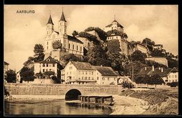 AK Aarburg, Teilansicht mit Kirche und Schloss