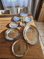 Servierplatten und Eierbecher Set versilbert