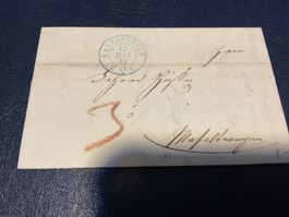 1847 Faltbrief mit Inhalt Empfangsschein Kaltbrunnen
