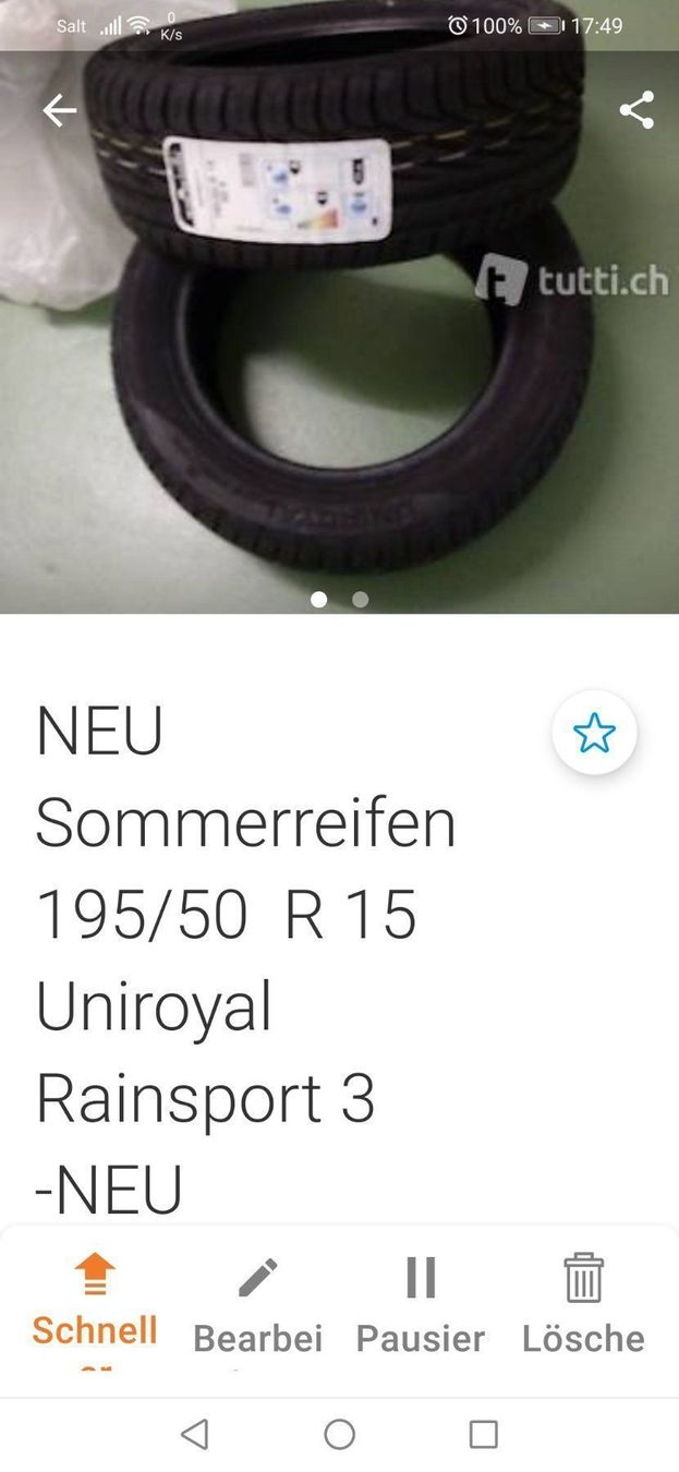 Alle Autoersatzteile: 2  Pneus Reifen – Neu (gemäss Beschreibung) aus Buchs SG von Spidy999 1