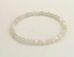 Edelstein Armband Flash Mondstein weiss m. Silber auf Mass