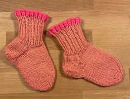 Kindersocken - Rosa - handgestrickt - Grösse 21/22 - NEU