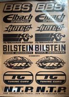 Sponsoren Sticker BBS Eibach Hotes K&N Bilstein Tuning Guru