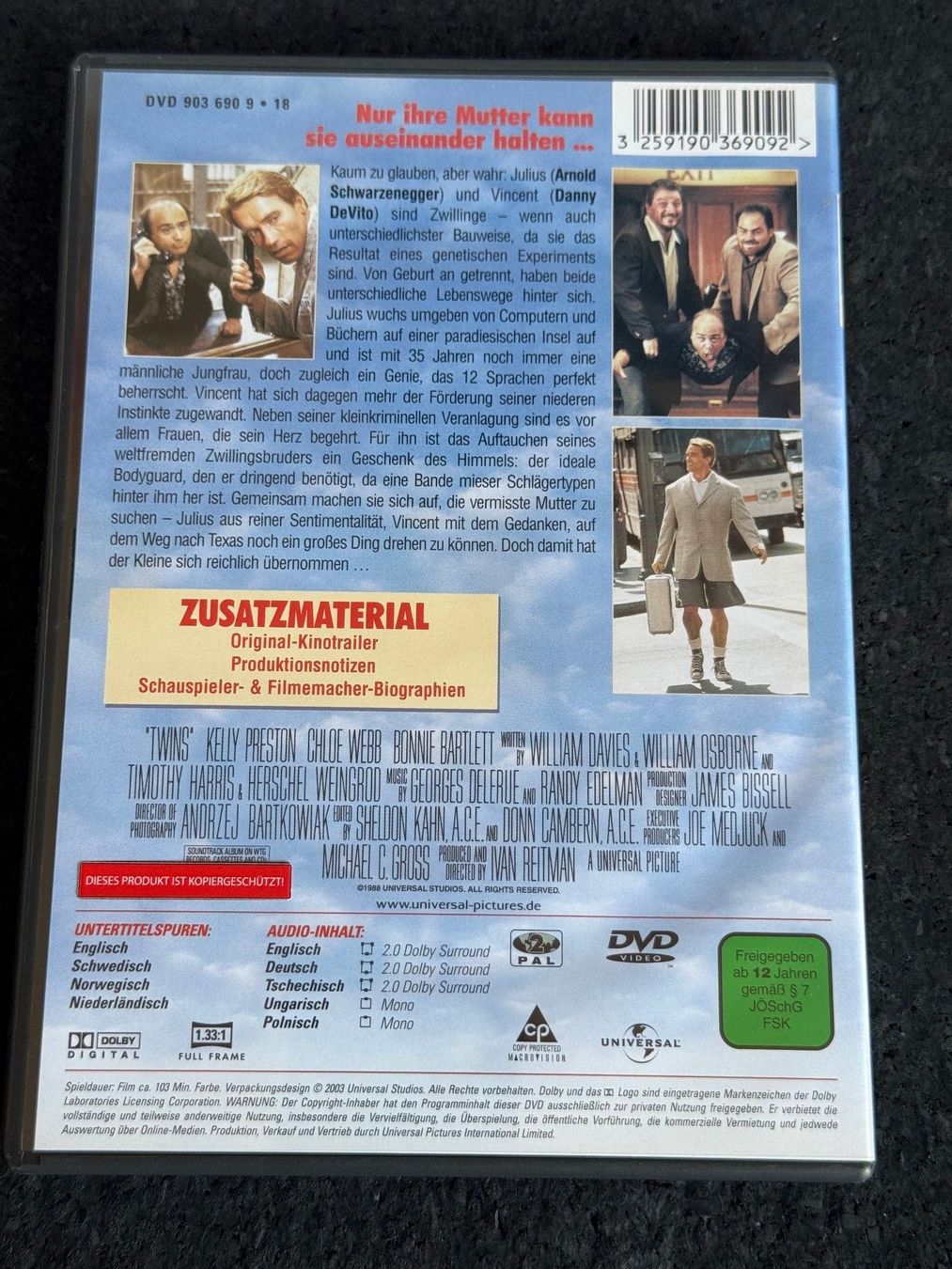 Tous les DVDs: Zwillinge "Twins" DVD EN/DE/CZ/HU/PL Schwarzenegger - DeVito – D'occasion à Fribourg par tschjoly 1