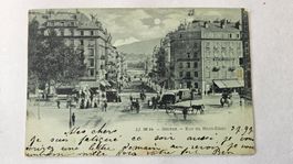 Ancienne carte postale, Genève Rue du Mont-Blanc