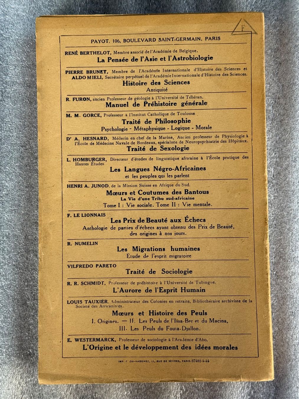 Bücher: 1944 Système de Graphologie Jean Michon Paris – Gebraucht aus Itingen von uhu777 2