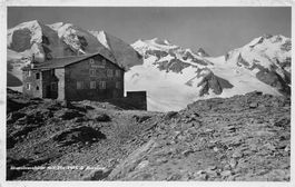 Pontresina, Diavolezzahütte mit Piz Palü und Bernina