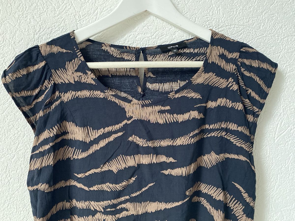 Opus Camicette: Opus Bluse Top, Gr. 40, 100 %Viscose, braun/schwarz – Usato da Homberg b. Thun venduto da Homata 1