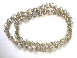 Silberne Drahtkette massiv,  o.St., 80 cm, G 35 g