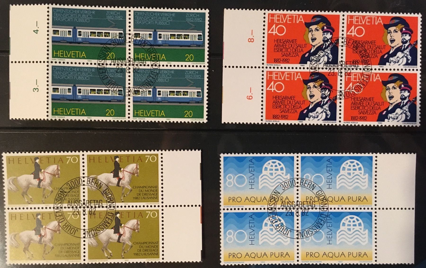 Tutti i francobolli: Viererblockserie 1982 ET-Stempel – Usato da Lumino venduto da Givo 2