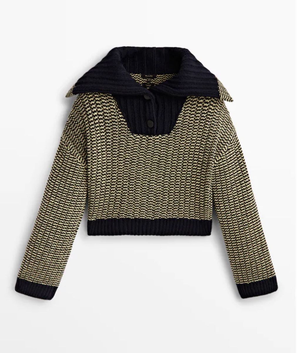 Massimo Dutti Maglioni & Felpe: Massimo Dutti Strickpullover – Dunkelblau & Grün – Usato da Schaffhausen venduto da Nischa33