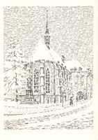 Zürich (ZH) – Die Wasserkirche in einer Winterzeichnung G