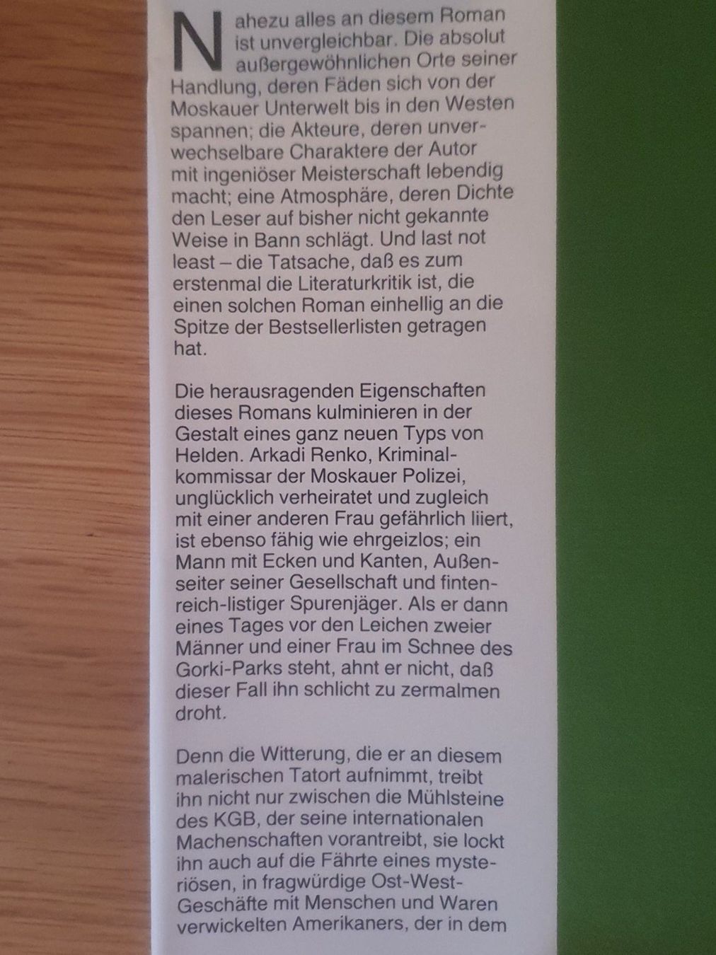 Libri: Gorki Park - Martin Cruz-Smith – Usato da Langnau am Albis venduto da jer_pm72 3