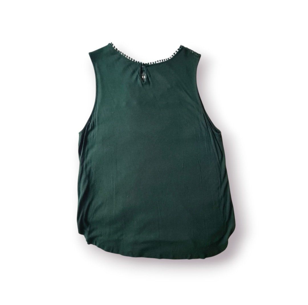 H&M Top: Top vert foncé avec dentelle, taille L – Usato da Renens VD venduto da del_t2kx 1