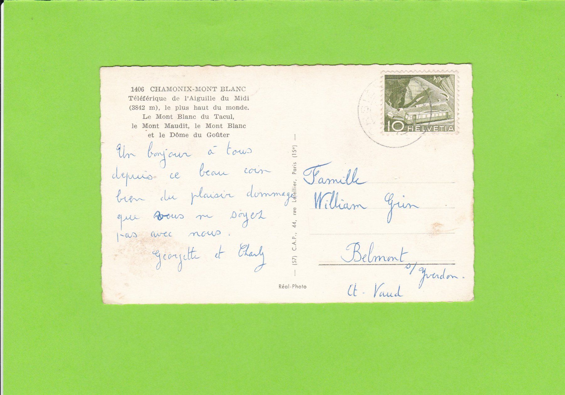 Cartoline postali: Chamonix-Mont Blanc – Usato da St. Peterzell venduto da neckertal 1