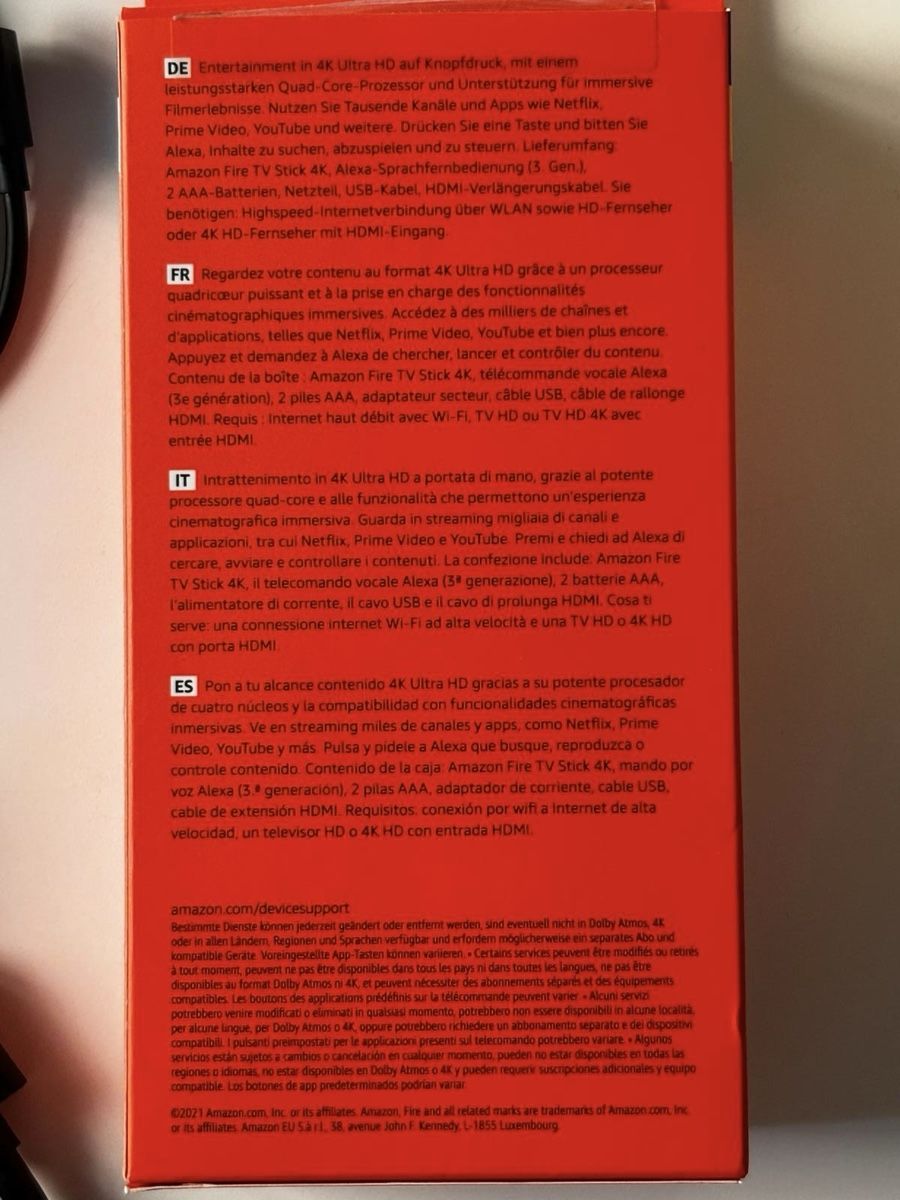 Amazon Multimediaplayer & Streamer: Fire tv stick 4k – Gebraucht aus Mendrisio von cost.del 3