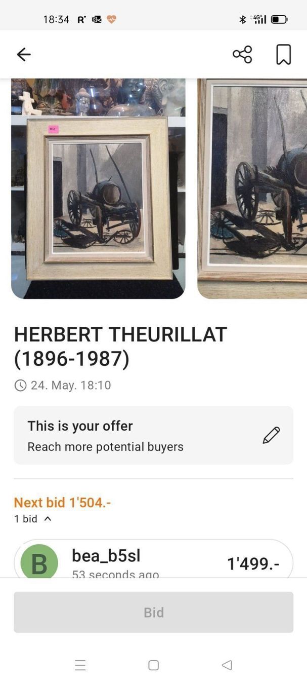 Dipinti: Herbert THEURILLAT (1896-1987) – Usato da Genève venduto da Qanil77 5