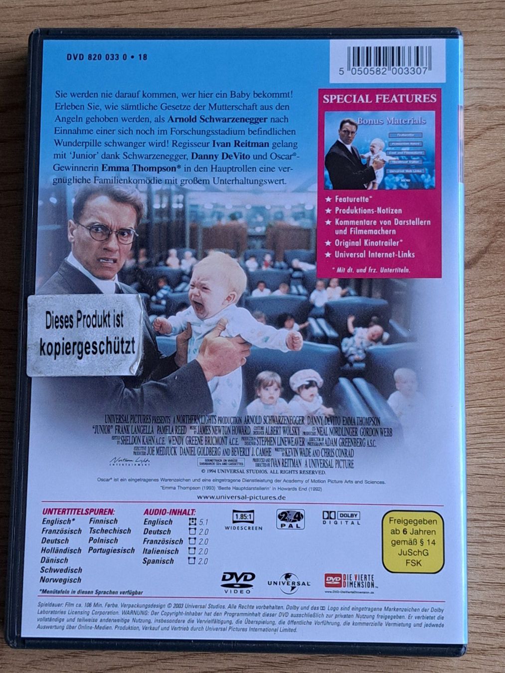 Tutti i DVDs: DVD JUNIOR mit Arnold Schwarzenegger, Danny DeVito, Thompson – Usato da Unterseen venduto da Kanica 1