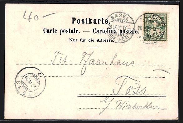 Cartoline postali: Arnold Böcklin: Basel, Fischmarkt, Alte – Usato da Berlin venduto da bartko-reher 1
