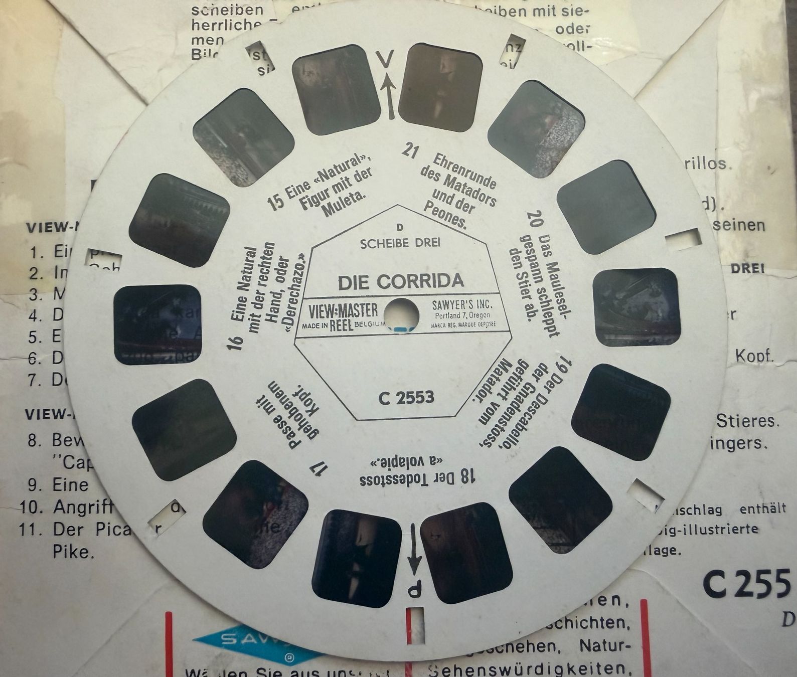 View-master Giocattoli: View-Master 3D: Nr. C 255 Die Corrida -Spanischer Stierkampf – Usato da Tegerfelden venduto da siebenmacky 5