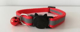 Katzenhalsband Rot reflektierend mit Sicherheitsverschluss