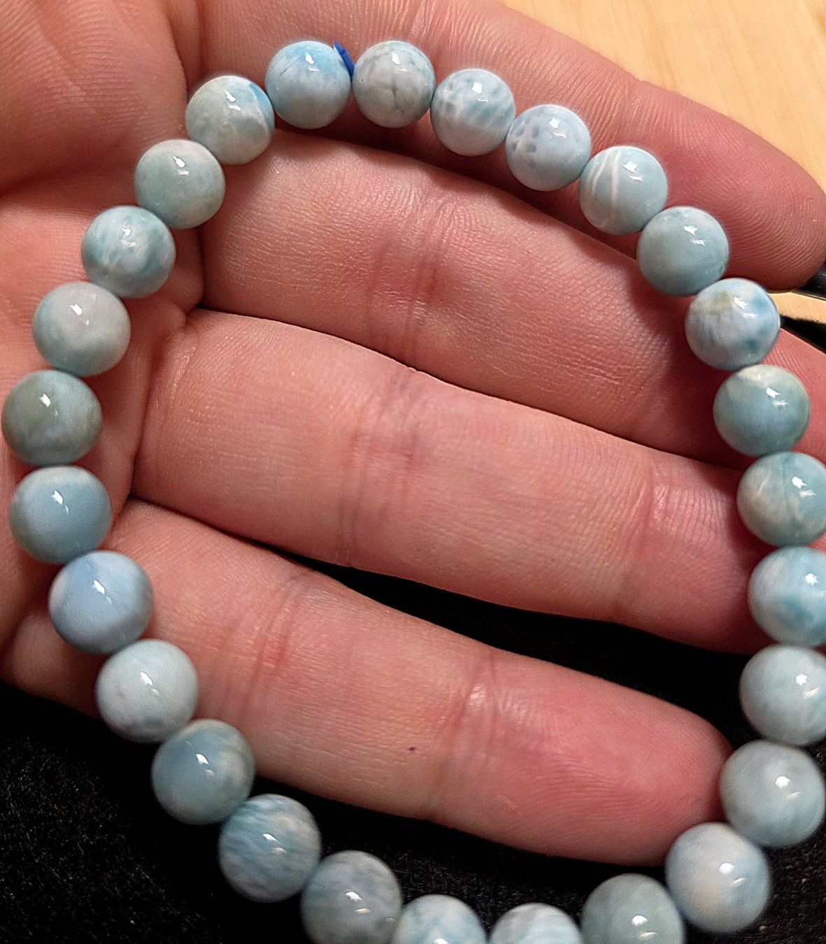 Minerali & Pietre curative: Larimar Armband A 7.63mm – Nuovo e nell'imballaggio originale da Matzingen venduto da Shay_Crystalz 1