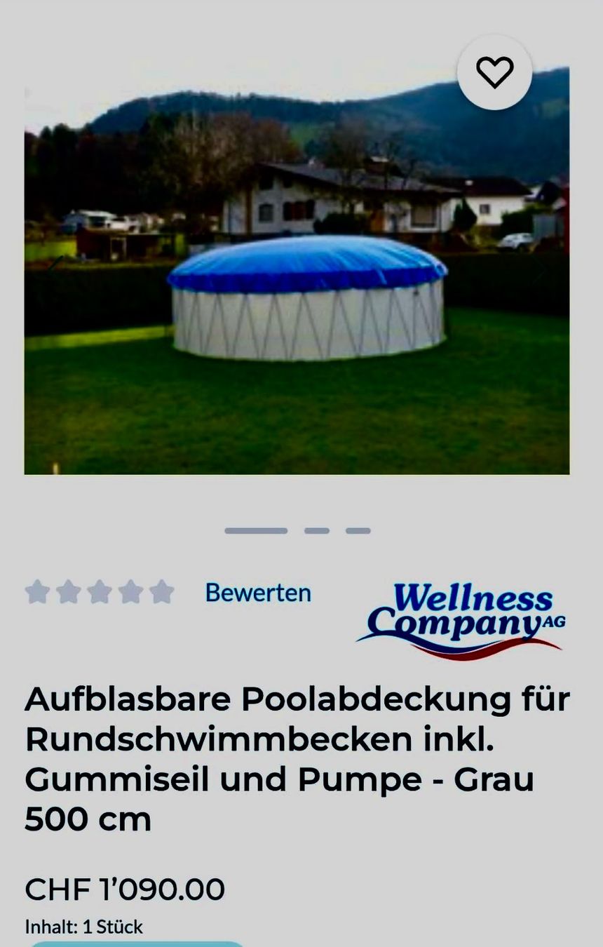 Accessoires de piscine: Aufblasbare Poolabdeckung rund blau 500 cm – D'occasion à Gretzenbach par bensch87