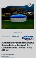 Aufblasbare Poolabdeckung rund blau 500 cm
