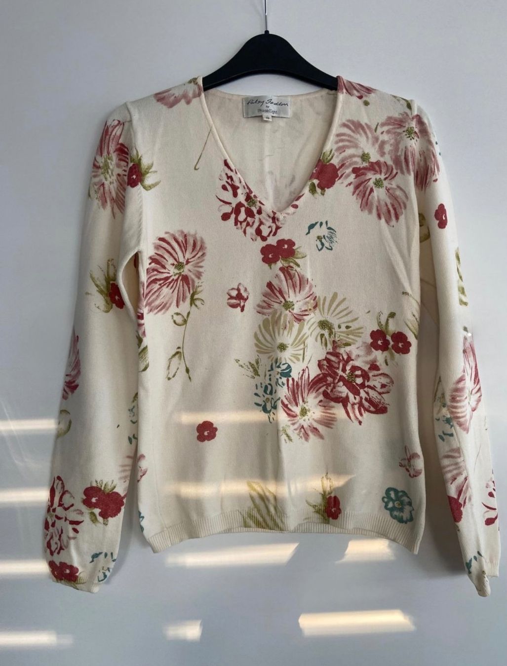Phase Eight Pullover & Sweatshirts: Baumwollpulli Phase Eight Gr. 36 modern creme pink blau grün – Neu (gemäss Beschreibung) aus Schüpbach von 2ndHandRose