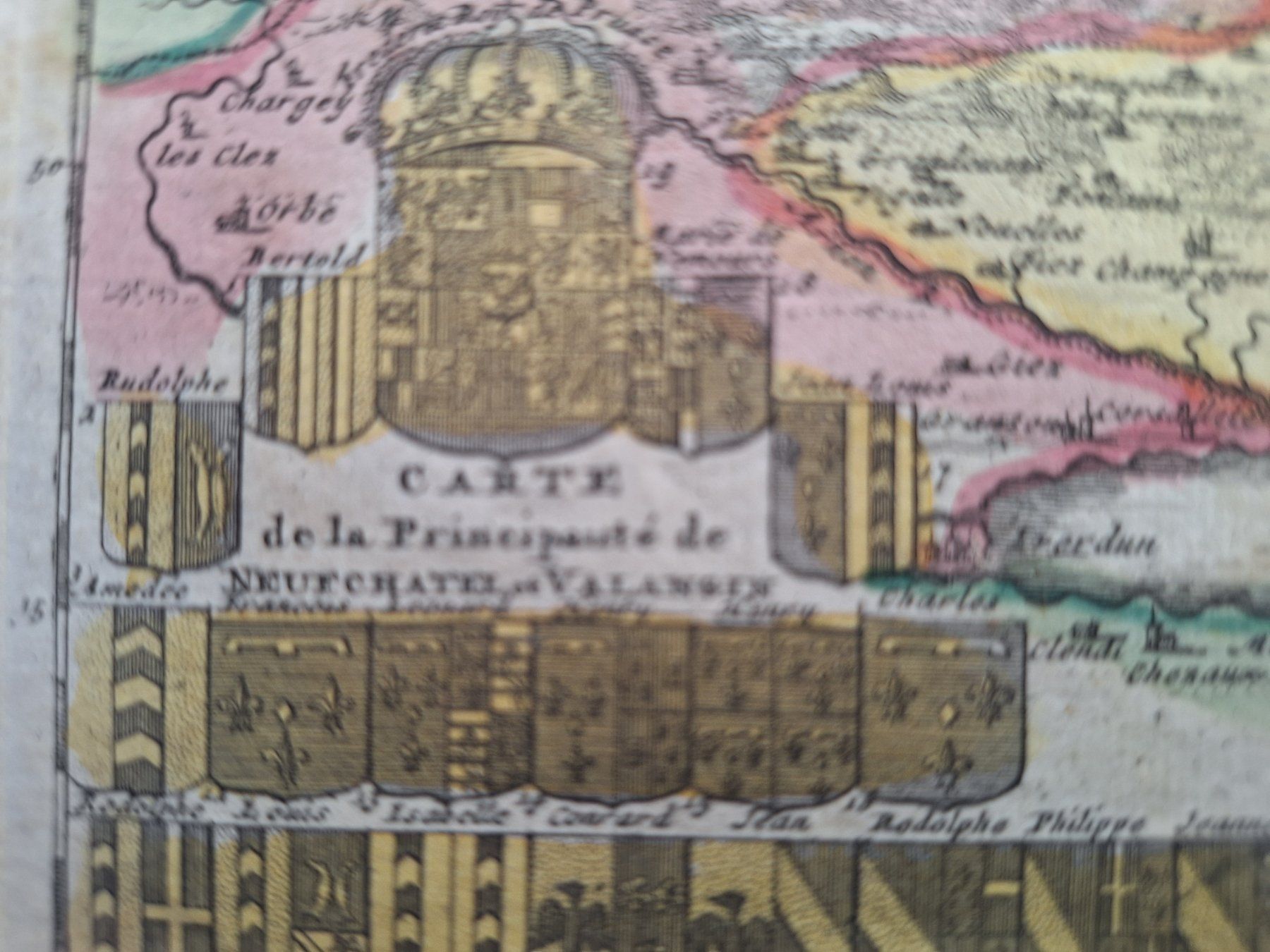 Stiche: CARTE DE LA PRINCIPAUTE DE NEUCHATEL – Gebraucht aus Bevaix von bohrap 2