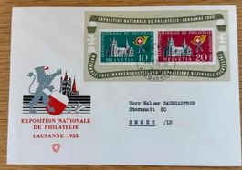 ZB80) W35, Sonderblock FDC Illustrierter Brief Kt.210.-