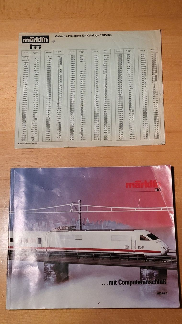 Märklin Modellini di ferrovie: Märklin, Katalog 1985/86 – Usato da Uster venduto da gurust